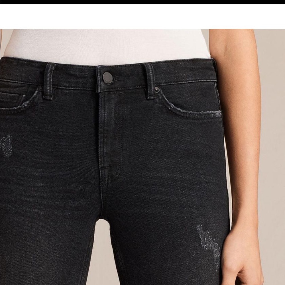 All Saints Mast Twisted Black Distressed jeans